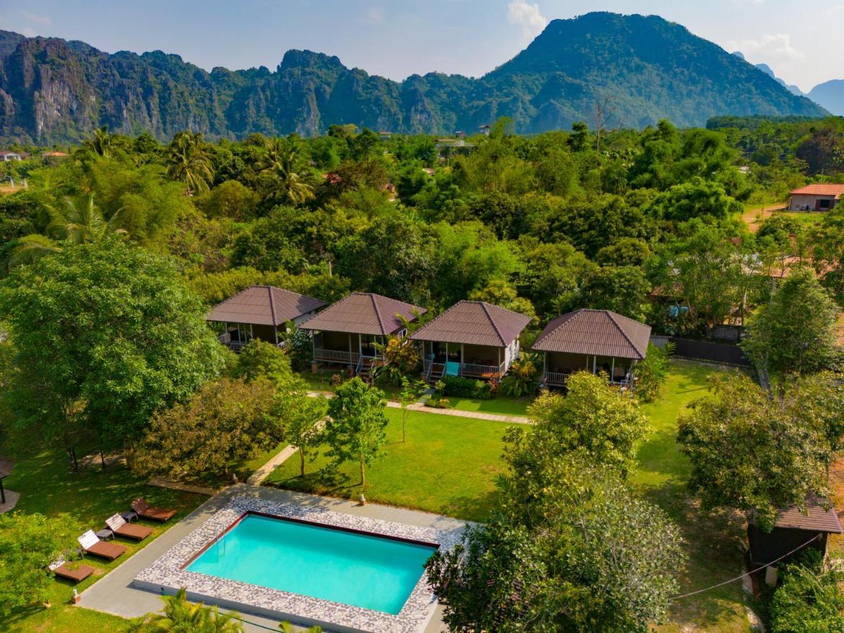 Bearlinbungalow Vang Vieng Esterno foto
