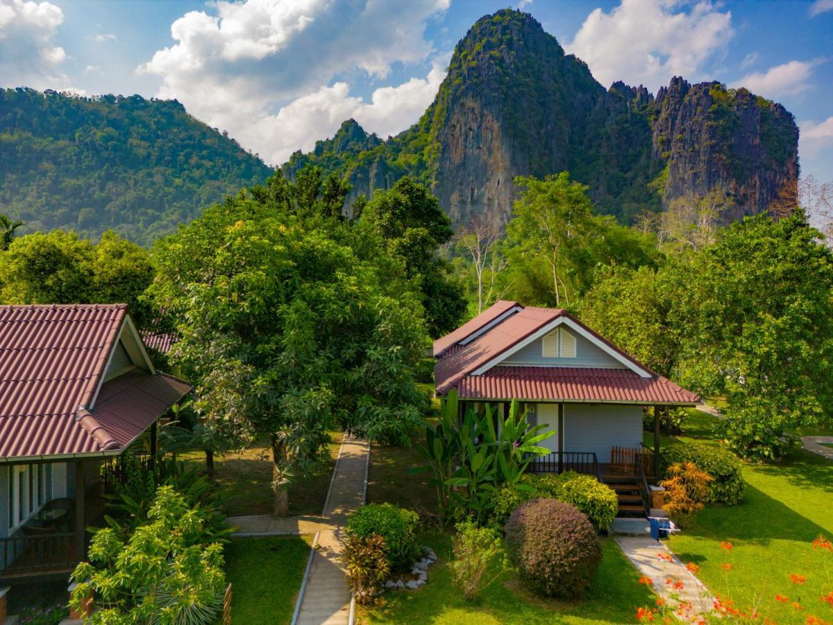 Bearlinbungalow Vang Vieng Esterno foto